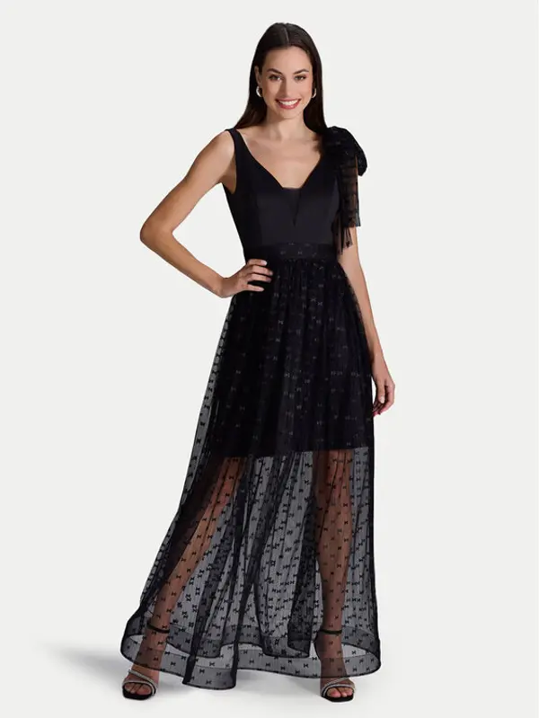 Swing Swing Večernja haljina 5AI04600 Crna Regular Fit