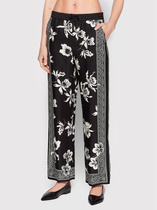 The Kooples The Kooples Hlače Orchid Scarf FPAN24077K Crna Casual Fit