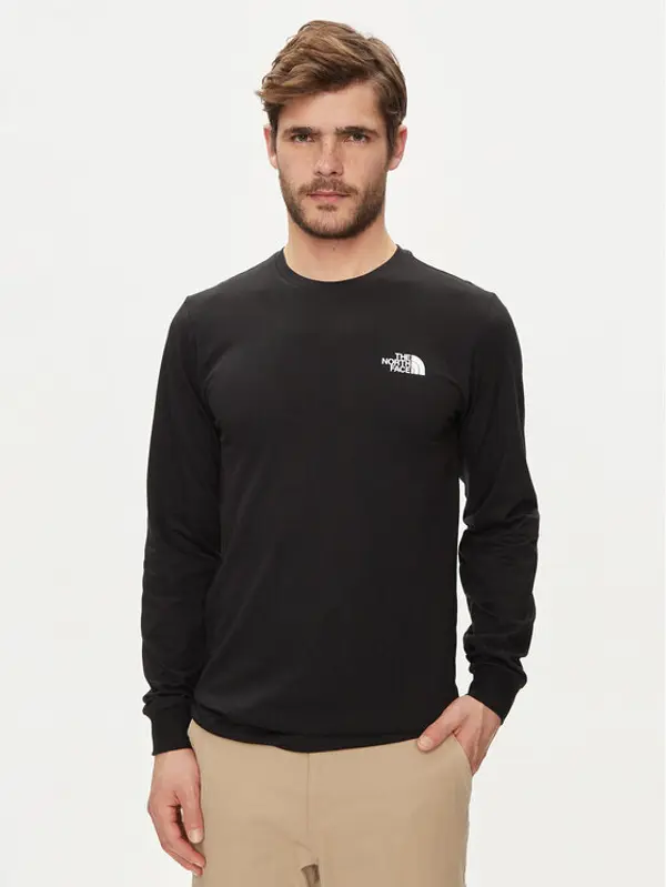 The North Face The North Face Majica dugih rukava Redbox NF0A87NN Crna Regular Fit