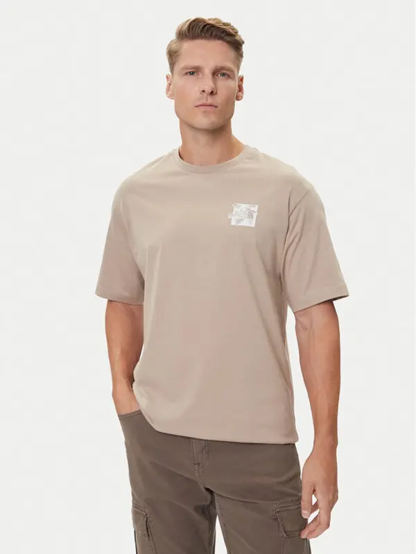 The North Face The North Face T-shirt Connect NF0A8E3Y Bež Relaxed Fit