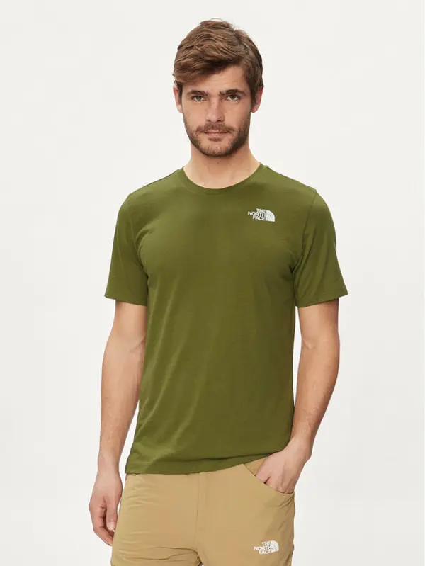 The North Face The North Face T-shirt Foundation Mountain Lines NF0A8830 Zelena Regular Fit