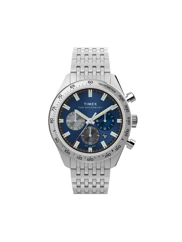 Timex Timex Sat Waterbury TW2Y18500 Srebrna