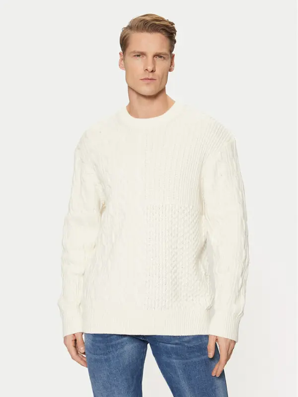 Tom Tailor Tom Tailor Denim Džemper 1044433 Écru Relaxed Fit