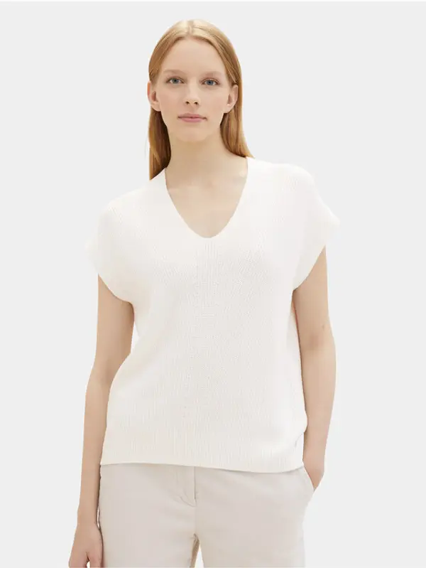 Tom Tailor Tom Tailor Džemper 1040334 Écru Loose Fit