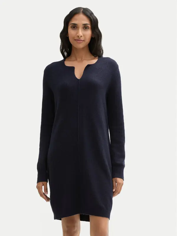 Tom Tailor Tom Tailor Džemper haljina 1044536 Tamnoplava Regular Fit