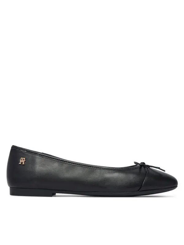 Tommy Hilfiger Tommy Hilfiger Balerinke Hilfiger Smooth Lthr Ballet FW0FW09241 Crna