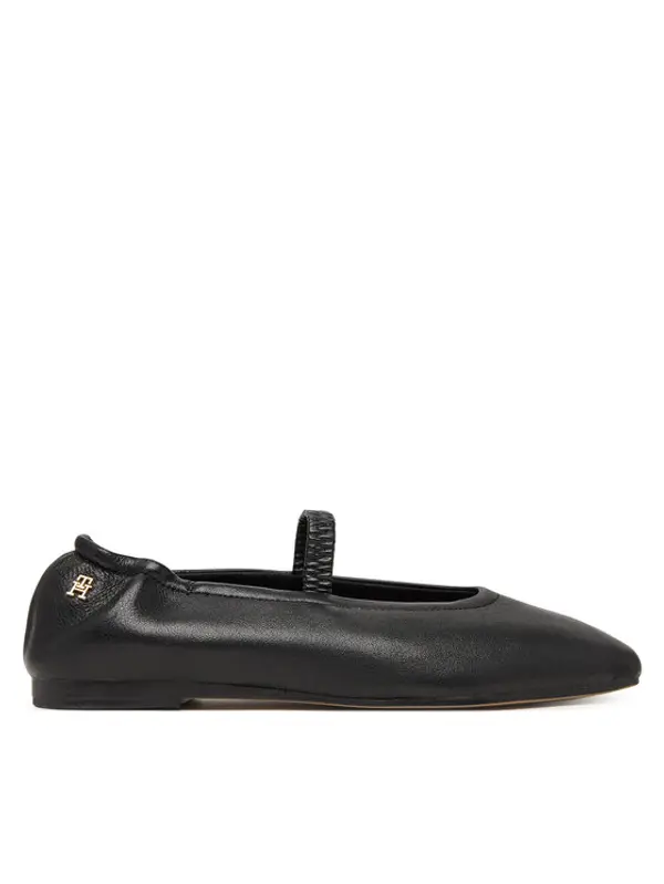 Tommy Hilfiger Tommy Hilfiger Balerinke Soft Leather Ellastic Ballerina FW0FW09245 Crna