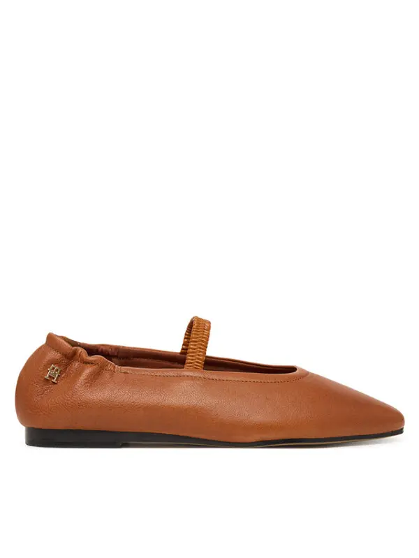 Tommy Hilfiger Tommy Hilfiger Balerinke Soft Leather Ellastic Ballerina FW0FW09245 Smeđa