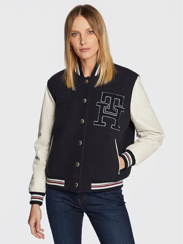 Tommy Hilfiger Tommy Hilfiger Bomber Blend WW0WW37308 Tamnoplava Regular Fit