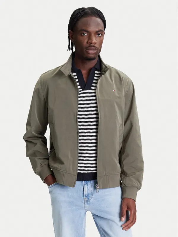 Tommy Hilfiger Tommy Hilfiger Bomber Harrington MW0MW39637 Zelena Regular Fit