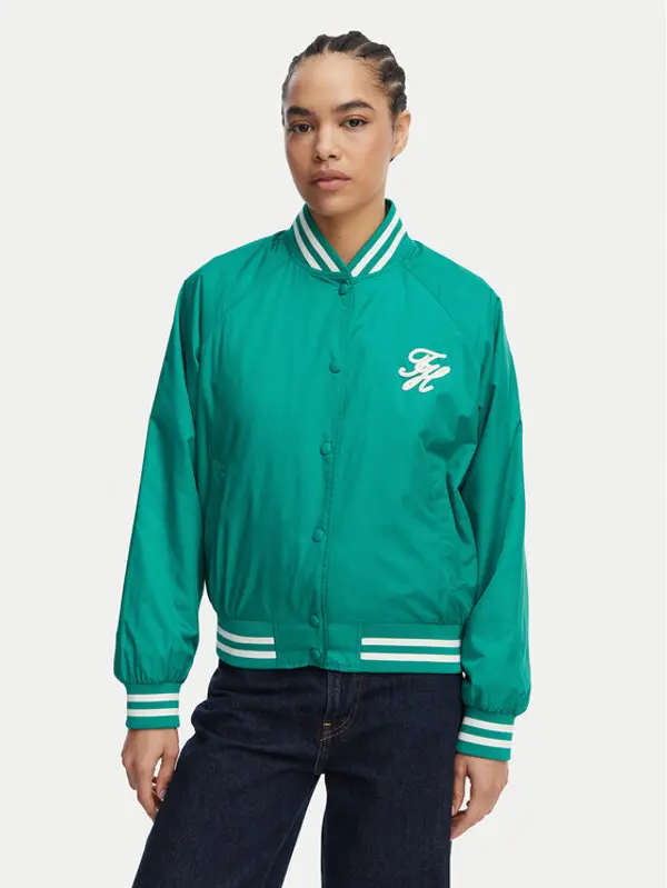 Tommy Hilfiger Tommy Hilfiger Bomber Logo Appliqué WW0WW48618 Zelena Regular Fit