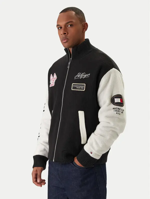Tommy Hilfiger Tommy Hilfiger Bomber MW0MW42581 Crna Regular Fit