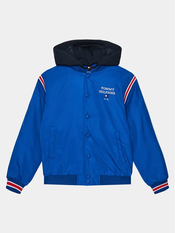 Tommy Hilfiger Tommy Hilfiger Bomber Th Logo Bomber Jacket KB0KB08742 Plava Regular Fit