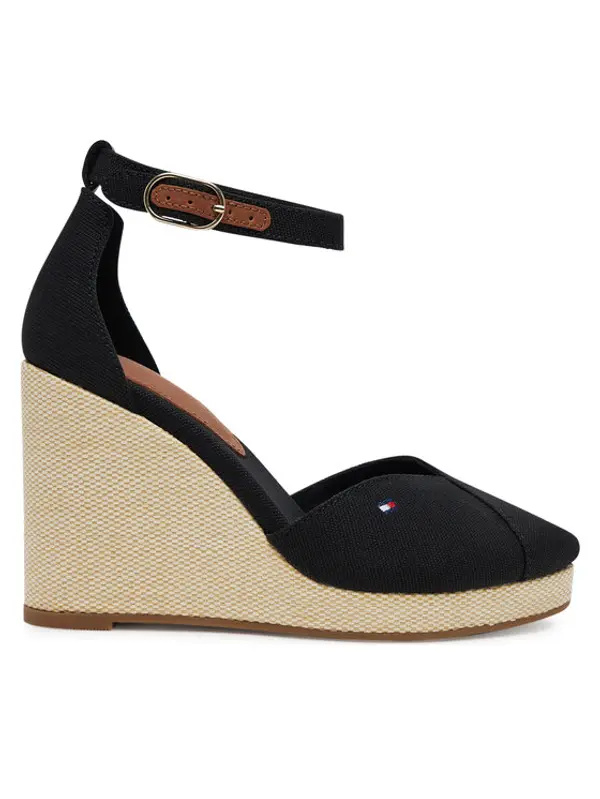 Tommy Hilfiger Tommy Hilfiger Cipele Flag High Wedge Espad Closed Toe FW0FW08494 Crna