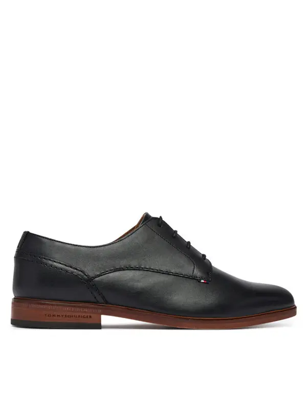 Tommy Hilfiger Tommy Hilfiger Cipele Hilfiger Leather Dress Shoe FM0FM05777 Crna