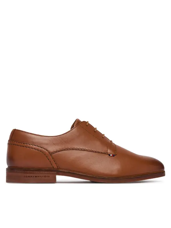 Tommy Hilfiger Tommy Hilfiger Cipele Hilfiger Leather Dress Shoe FM0FM05777 Smeđa