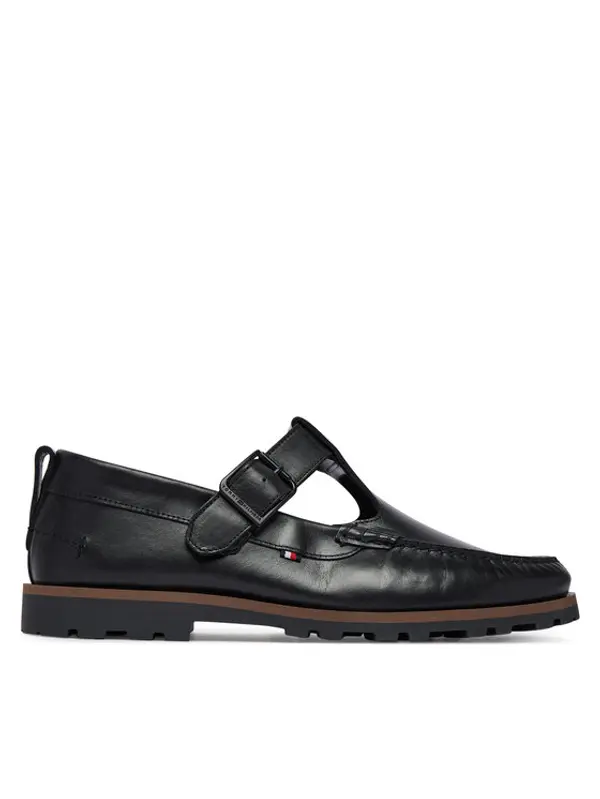 Tommy Hilfiger Tommy Hilfiger Cipele Hilfiger Light Lth Buckle Loafer FM0FM05846 Crna