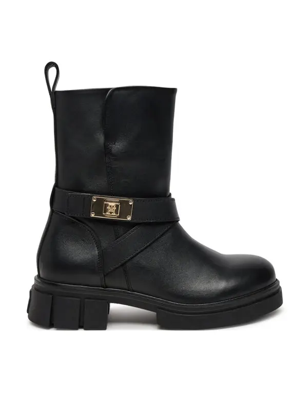 Tommy Hilfiger Tommy Hilfiger Čizme Biker Leather FW0FW08313 Crna
