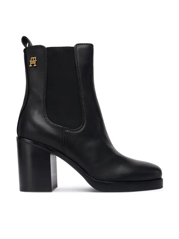 Tommy Hilfiger Tommy Hilfiger Čizme Square Toe Chelsea High Block Hl FW0FW08844 Crna