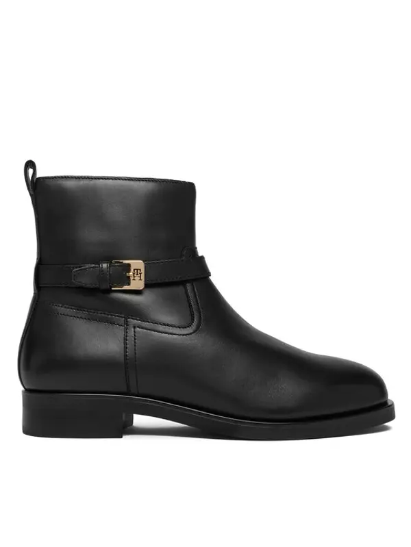 Tommy Hilfiger Tommy Hilfiger Čizme Th Buckle Riding Leather Bootie FW0FW08781 Crna