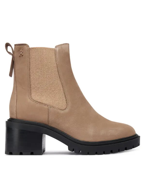 Tommy Hilfiger Tommy Hilfiger Čizme Th Nubuck Chelsea Cleated Heel FW0FW09158 Bež