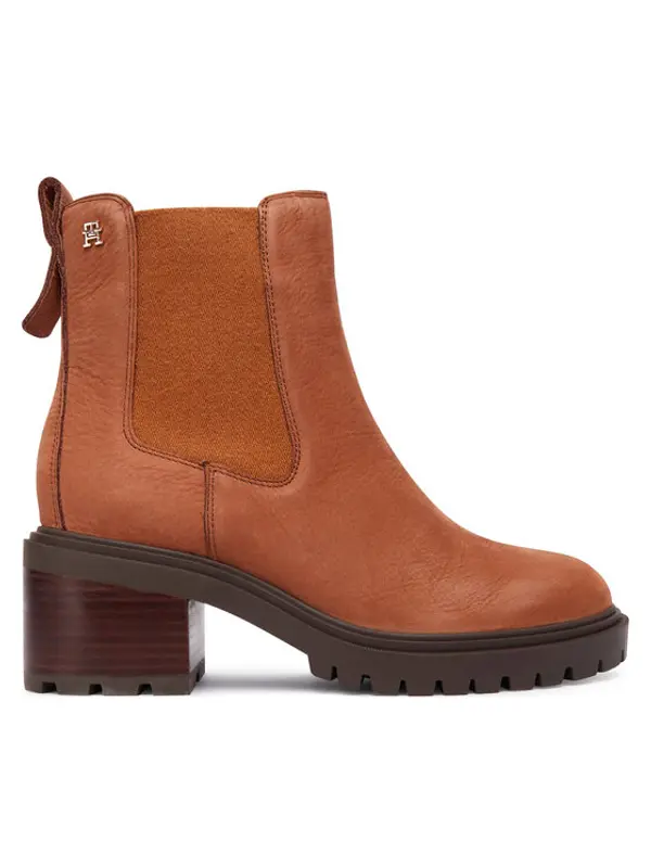 Tommy Hilfiger Tommy Hilfiger Čizme Th Nubuck Chelsea Cleated Heel FW0FW09158 Smeđa