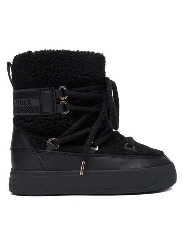 Tommy Hilfiger Tommy Hilfiger Čizme za snijeg Faux Shearling Snowboot FW0FW08788 Crna