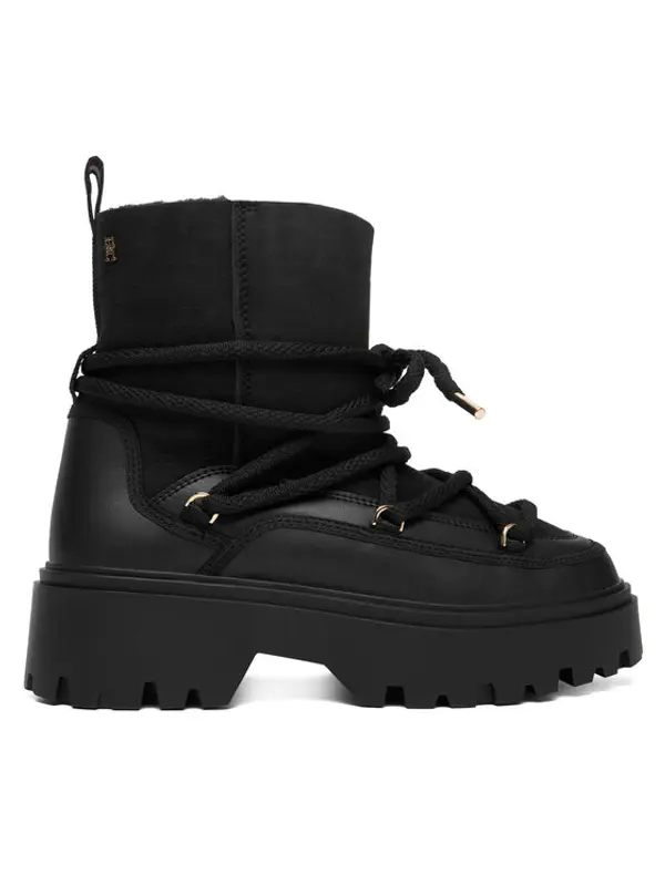 Tommy Hilfiger Tommy Hilfiger Čizme za snijeg Real Shearling Laceup Snowboot FW0FW08996 Crna
