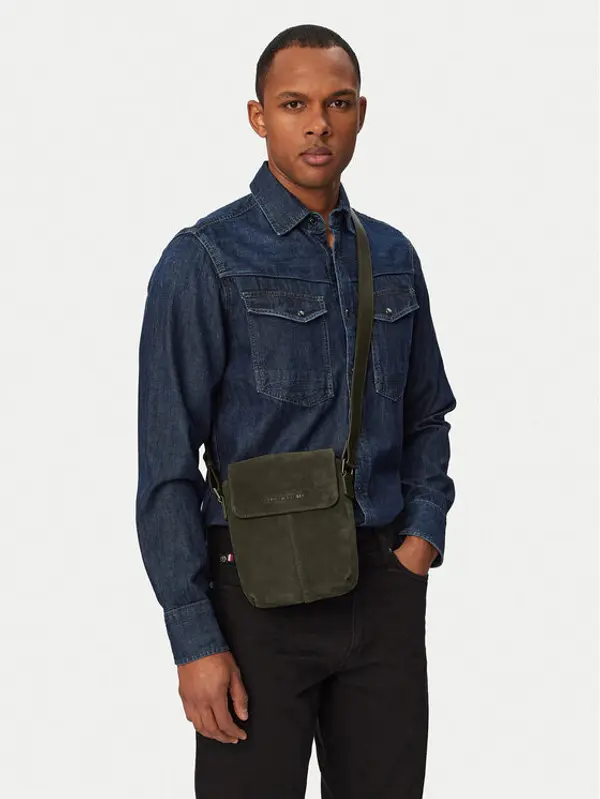 Tommy Hilfiger Tommy Hilfiger Crossover torbica Metal Logo Suede Crossbody Bag AM0AM14262 Zelena