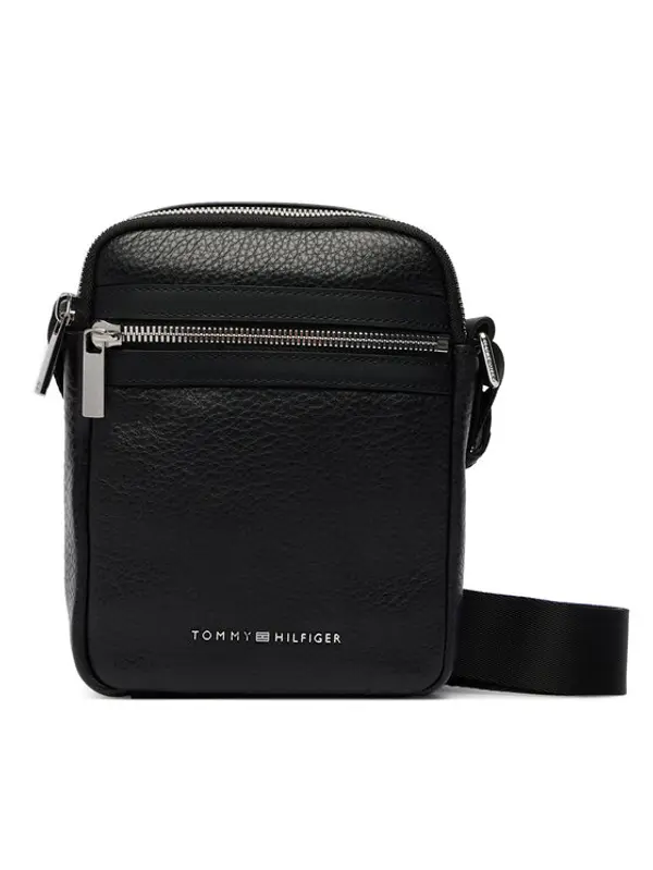 Tommy Hilfiger Tommy Hilfiger Crossover torbica Th Bus Leather Mini Reporter AM0AM14393 Crna
