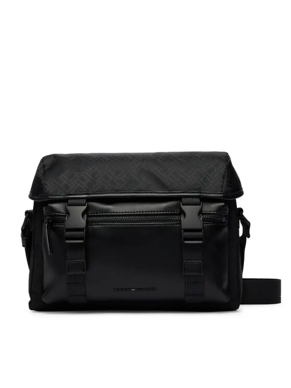 Tommy Hilfiger Tommy Hilfiger Crossover torbica Th Nylon Jacquard Satchel AM0AM14404 Crna