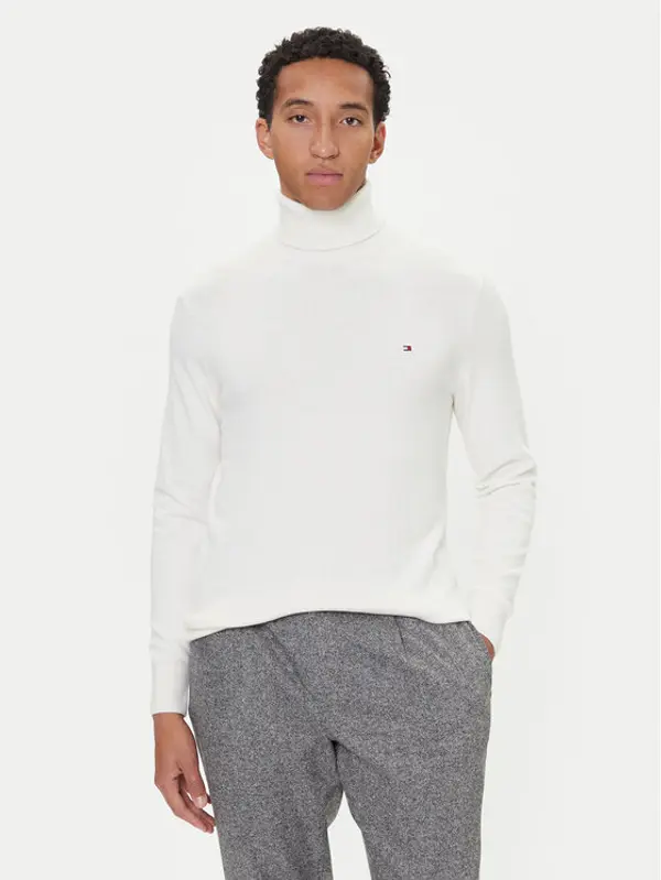Tommy Hilfiger Tommy Hilfiger Dolčevita MW0MW28048 Écru Regular Fit