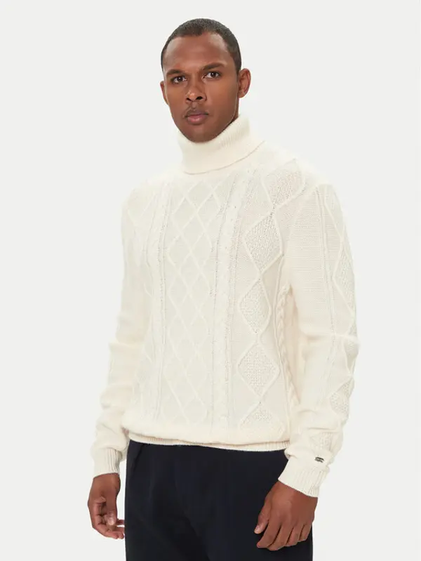 Tommy Hilfiger Tommy Hilfiger Dolčevita MW0MW40914 Écru Regular Fit