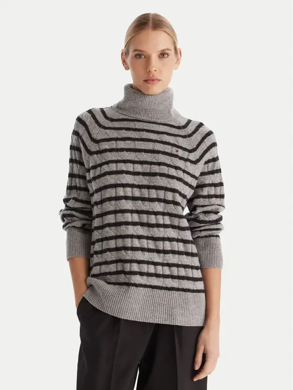 Tommy Hilfiger Tommy Hilfiger Dolčevita WW0WW46791 Siva Regular Fit