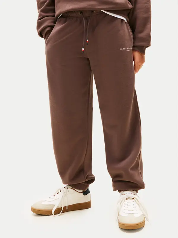 Tommy Hilfiger Tommy Hilfiger Donji dio trenerke Mini Corp KS0KS00662 Smeđa Regular Fit