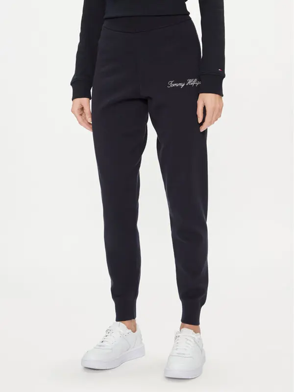 Tommy Hilfiger Tommy Hilfiger Donji dio trenerke Script Graphic WW0WW40347 Tamnoplava Regular Fit
