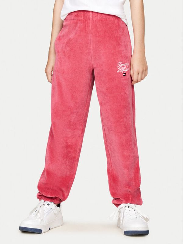 Tommy Hilfiger Tommy Hilfiger Donji dio trenerke Script Velour KG0KG08221 Ružičasta Regular Fit