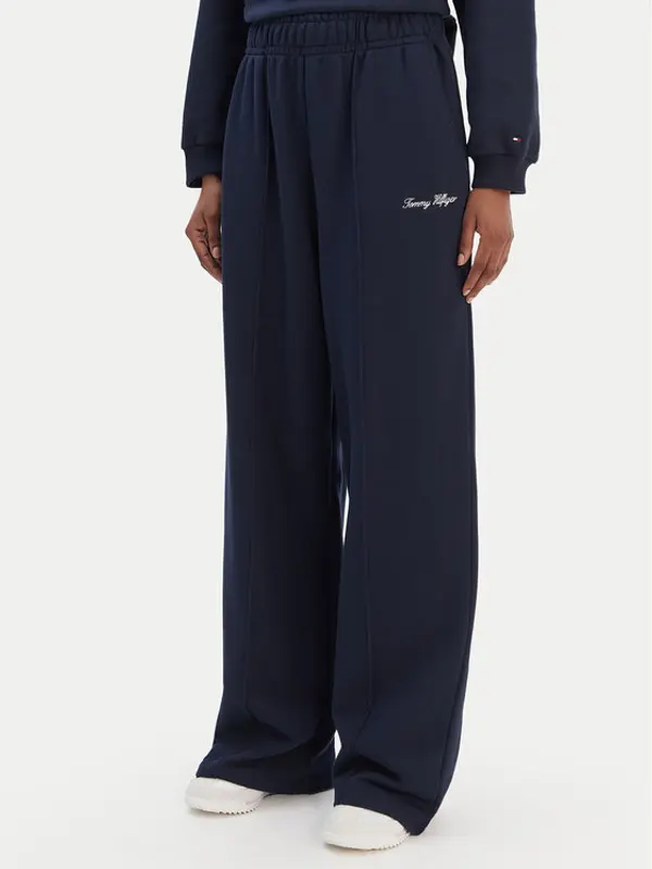 Tommy Hilfiger Tommy Hilfiger Donji dio trenerke Script WW0WW48784 Tamnoplava Relaxed Fit