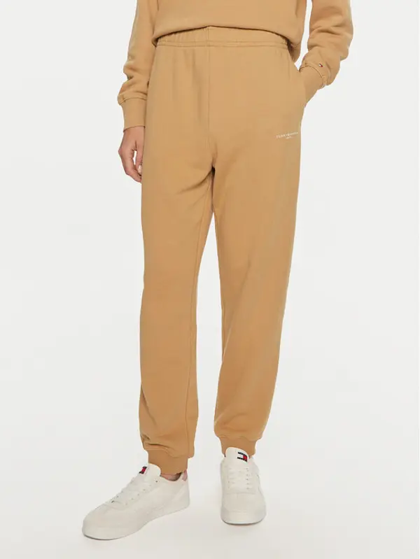 Tommy Hilfiger Tommy Hilfiger Donji dio trenerke WW0WW42883 Bež Regular Fit