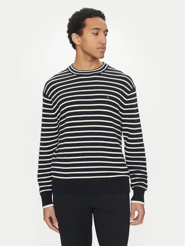 Tommy Hilfiger Tommy Hilfiger Džemper Breton MW0MW38944 Tamnoplava Regular Fit