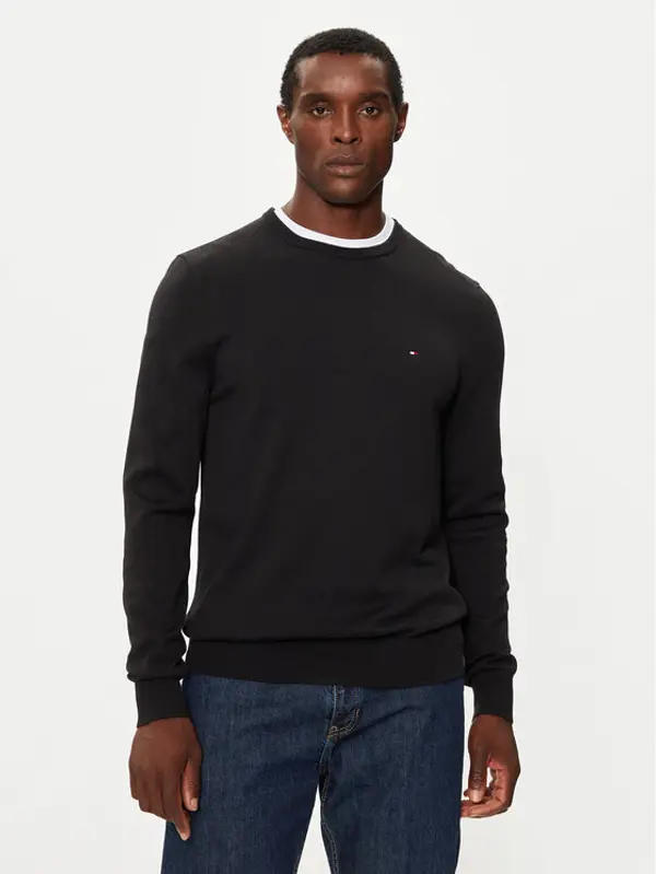Tommy Hilfiger Tommy Hilfiger Džemper Essential MW0MW14748 Crna Regular Fit