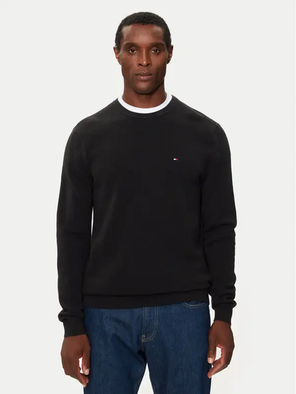 Tommy Hilfiger Tommy Hilfiger Džemper Essential MW0MW36347 Crna Regular Fit