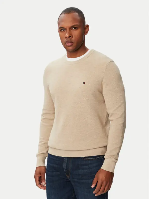 Tommy Hilfiger Tommy Hilfiger Džemper Essential MW0MW36347 Svijetlo bež Regular Fit