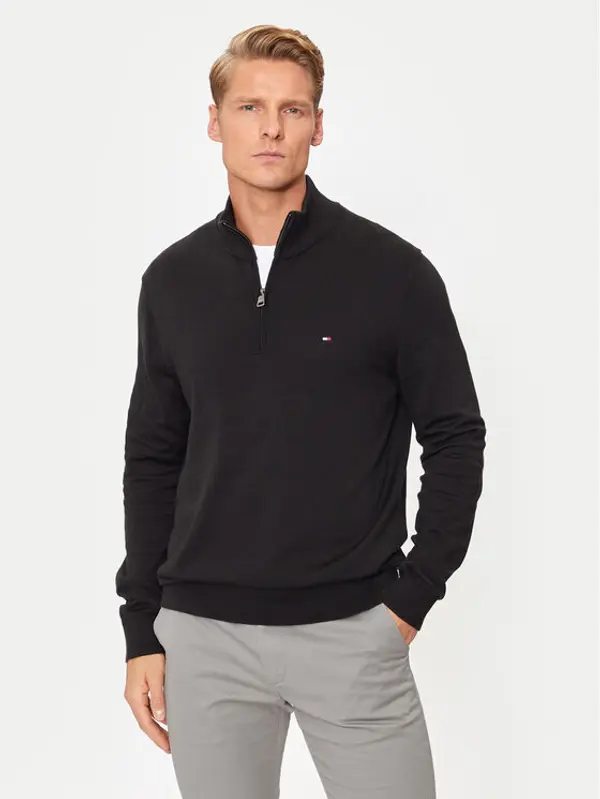Tommy Hilfiger Tommy Hilfiger Džemper Essential MW0MW37331 Crna Regular Fit