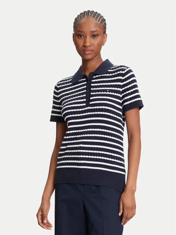 Tommy Hilfiger Tommy Hilfiger Džemper Fine WW0WW41474 Tamnoplava Regular Fit