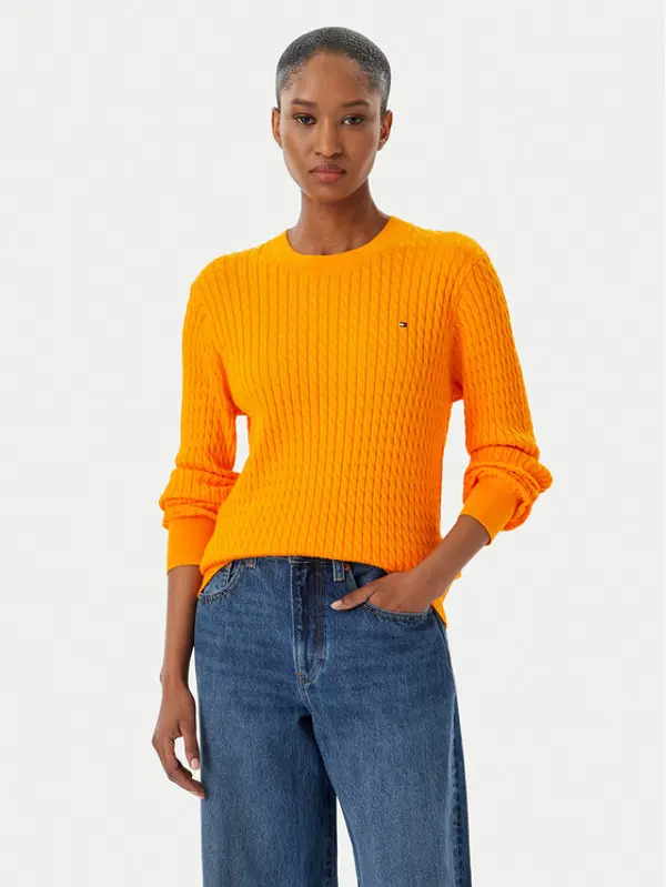 Tommy Hilfiger Tommy Hilfiger Džemper Fine WW0WW44993 Narančasta Regular Fit
