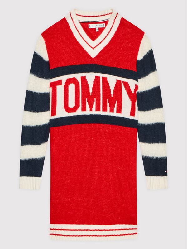 Tommy Hilfiger Tommy Hilfiger Džemper haljina Bold KG0KG06116 D Crvena Regular Fit