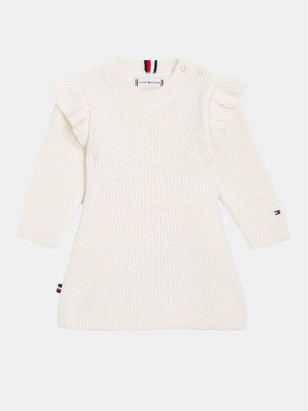 Tommy Hilfiger Tommy Hilfiger Džemper haljina KN0KN01739 Écru Regular Fit