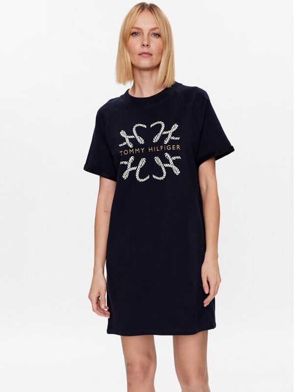 Tommy Hilfiger Tommy Hilfiger Džemper haljina WW0WW38629 Tamnoplava Relaxed Fit