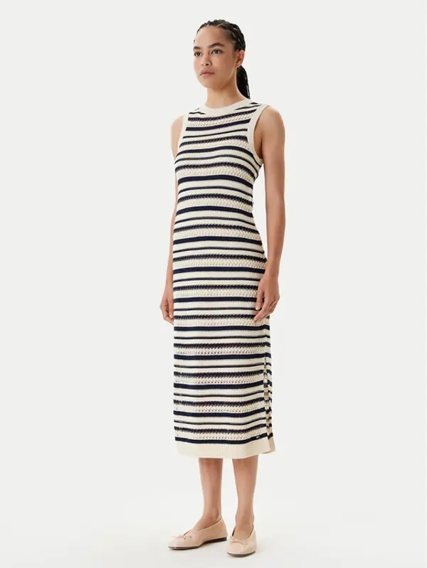 Tommy Hilfiger Tommy Hilfiger Džemper haljina WW0WW45649 Bež Slim Fit